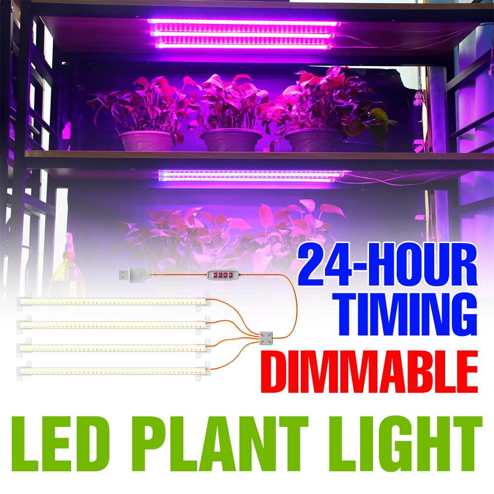 Echeveria Succulent - ไฟ LED สำหรับปลูกต้นไม้ในร่มแบบแท่ง USB สเปกตรัมเต็มรูปแบบ ไฟปลูกเมล็ดพันธุ์