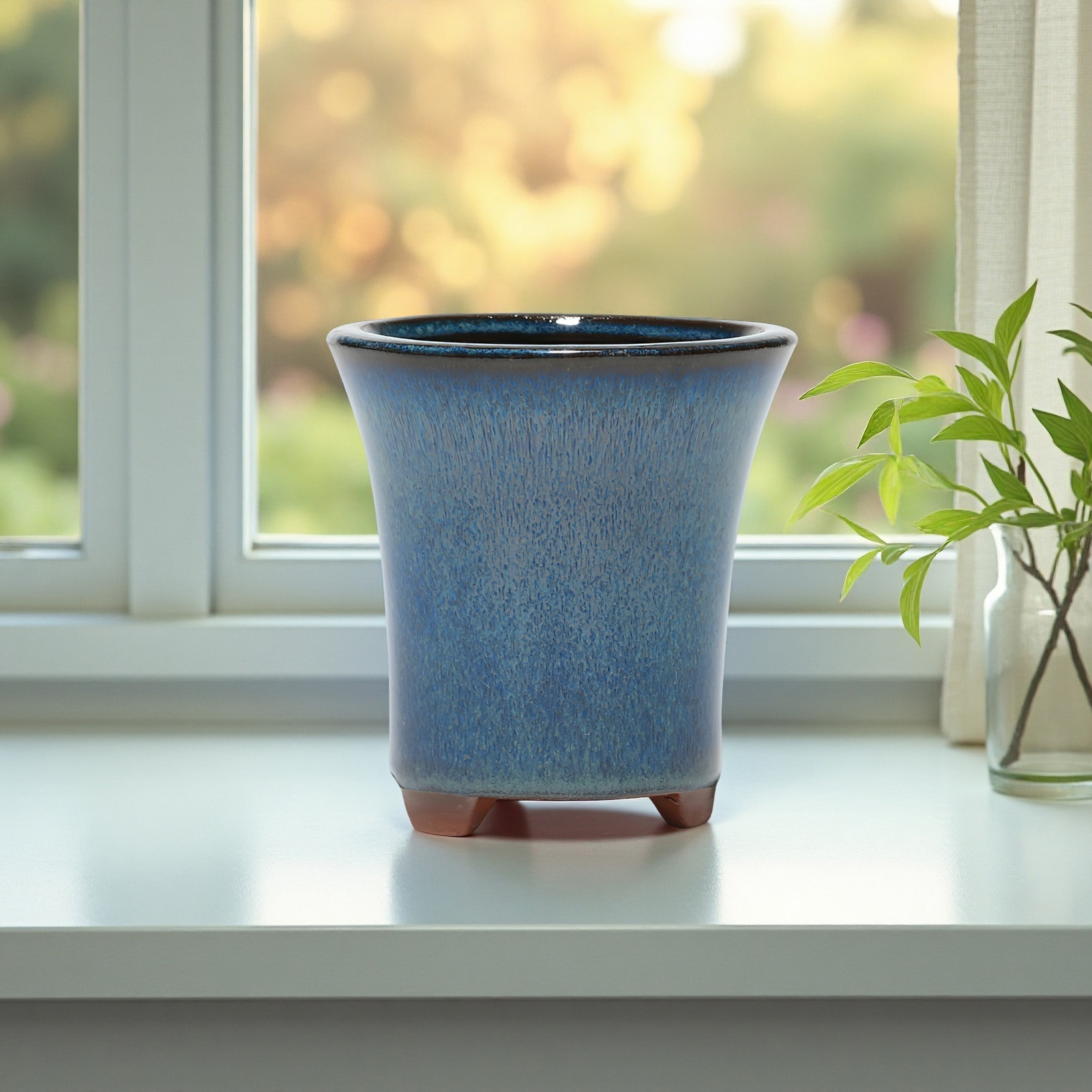 Aloe Vera Pot - กระถางดอกไม้เซรามิกพร้อมรูระบายน้ำ รูระบายน้ำเพื่อขจัดน้ำส่วนเกิน ออกแบบสำหรับห้องนั่งเล่นระเบียงห้องนอน