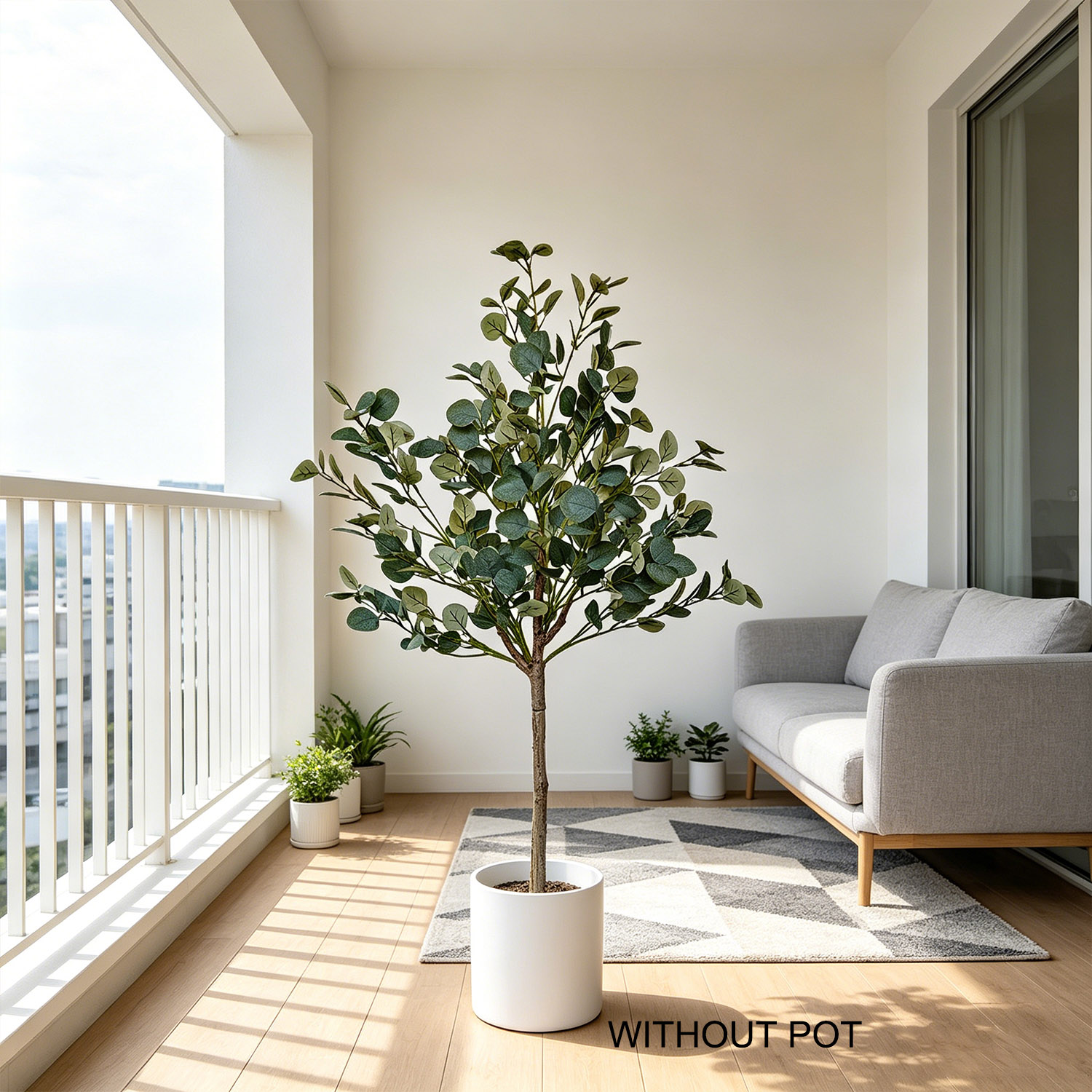 Dracaena Marginata - ต้นยูคาลิปตัสเทียมสูง 140 ซม. ทนต่อรังสียูวี ต้นไม้ปลอมสำหรับตกแต่งภายในและภายนอกบ้าน สวน