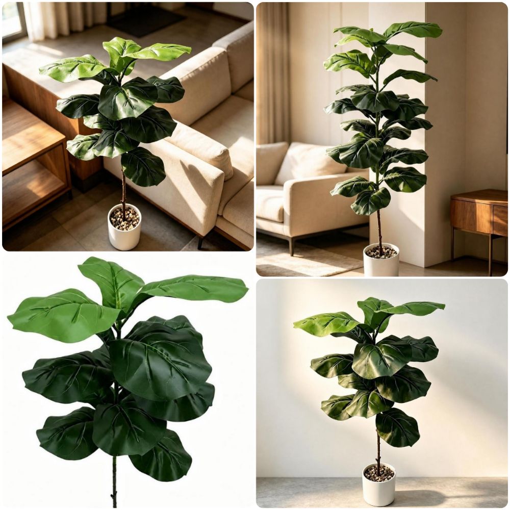 9/15/23 ใบไม้ประดิษฐ์ ต้นไทรลี - Ficus Lyrata Tree บทวิจารณ์และราคา