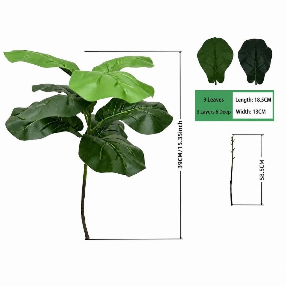 9/15/23 ใบไม้ประดิษฐ์ ต้นไทรลี - Ficus Lyrata Tree บทวิจารณ์และราคา